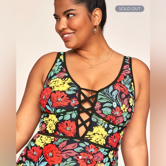 COPY - NWOT AdoreMe Contour Floral One Piece - Picture 2 of 6